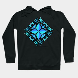 Turquoise blue calming flower yoga meditation Hoodie